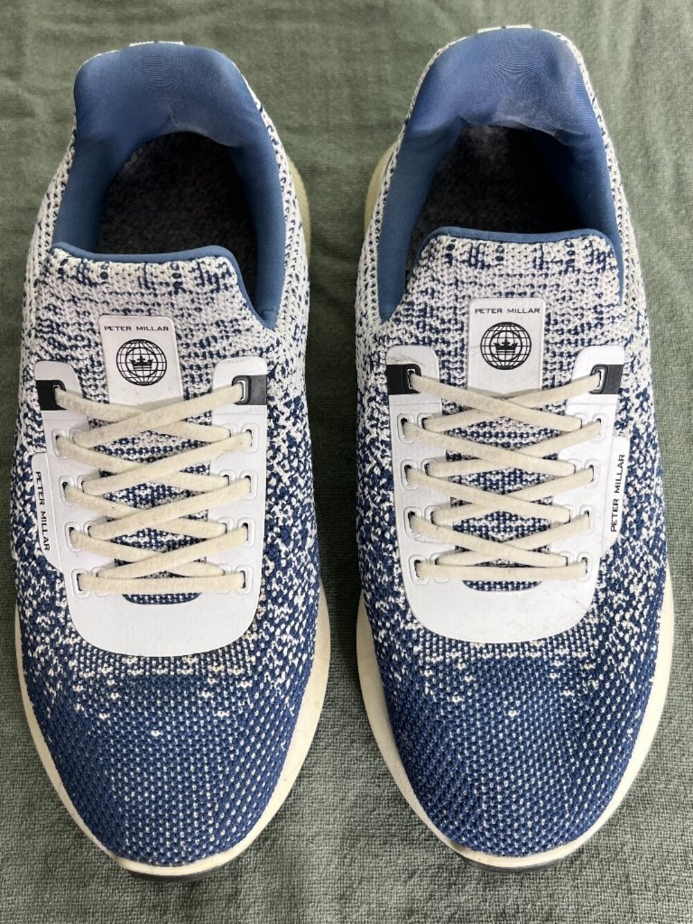 Peter Millar Golf Hyperlight Apollo Knit Blue & White Women's Sneakers SZ 8.5